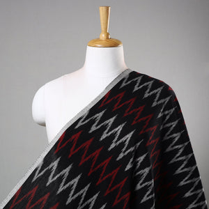 Black - Cotton Pochampally Ikat Weave Fabric 05