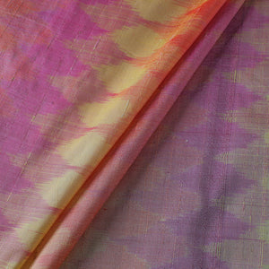 Multicolor - Pochampally Ikat Weave Handloom Pure Raw Silk Fabric 22