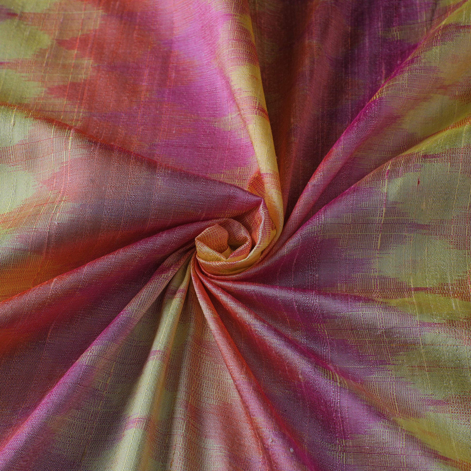 Multicolor - Pochampally Ikat Weave Handloom Pure Raw Silk Fabric 22