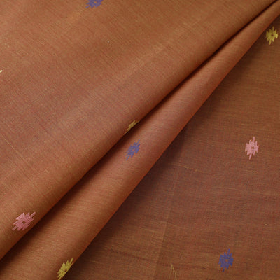 Brown - Phulia Jamdani Handloom Cotton Fabric 14