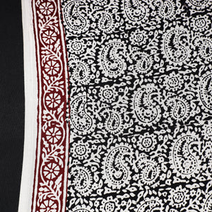 Black - Bagh Block Printed Modal Silk Fabric