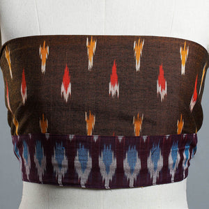 Brown - Ikat Cotton Blouse Piece 11