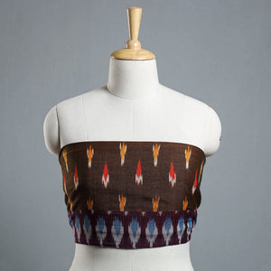 Brown - Ikat Cotton Blouse Piece 11