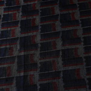 Black - Handloom Raw Silk Pochampally Ikat Fabric 29