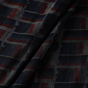 Black - Handloom Raw Silk Pochampally Ikat Fabric 29