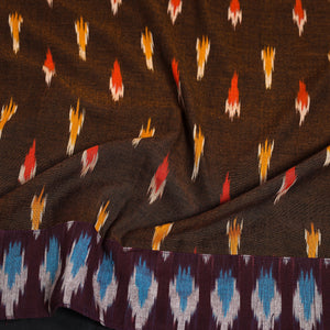 Brown - Ikat Cotton Blouse Piece 11