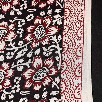 Black - Bagh Block Printed Modal Silk Fabric