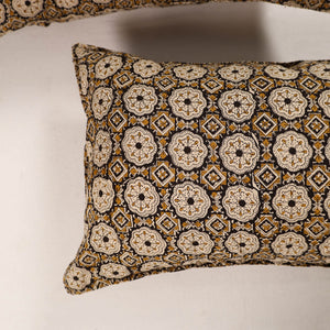 Brown - Set of 2 Bagru Block Print Cotton Pillow Covers 31