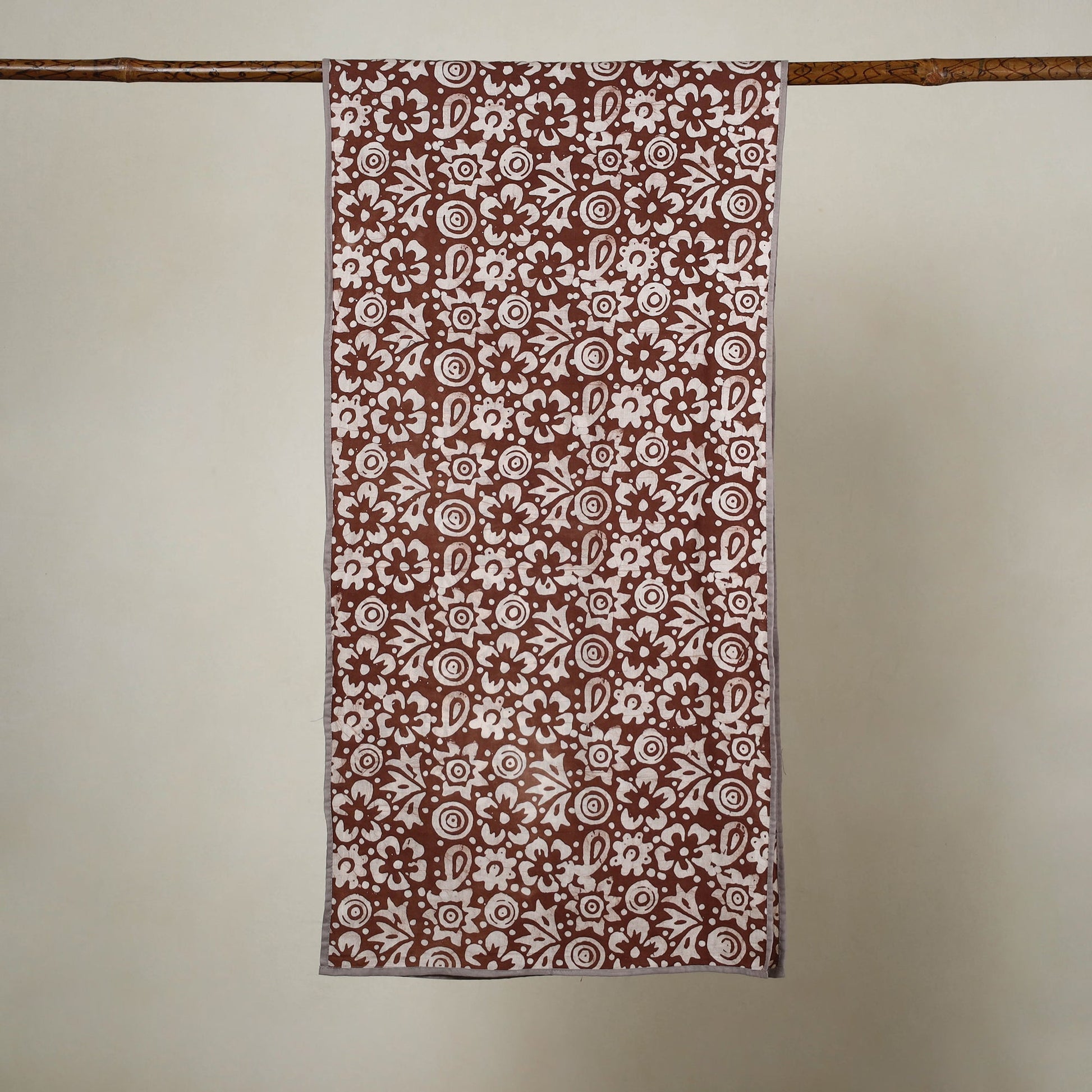 Brown - Cotton Hand Batik Print Stole 08