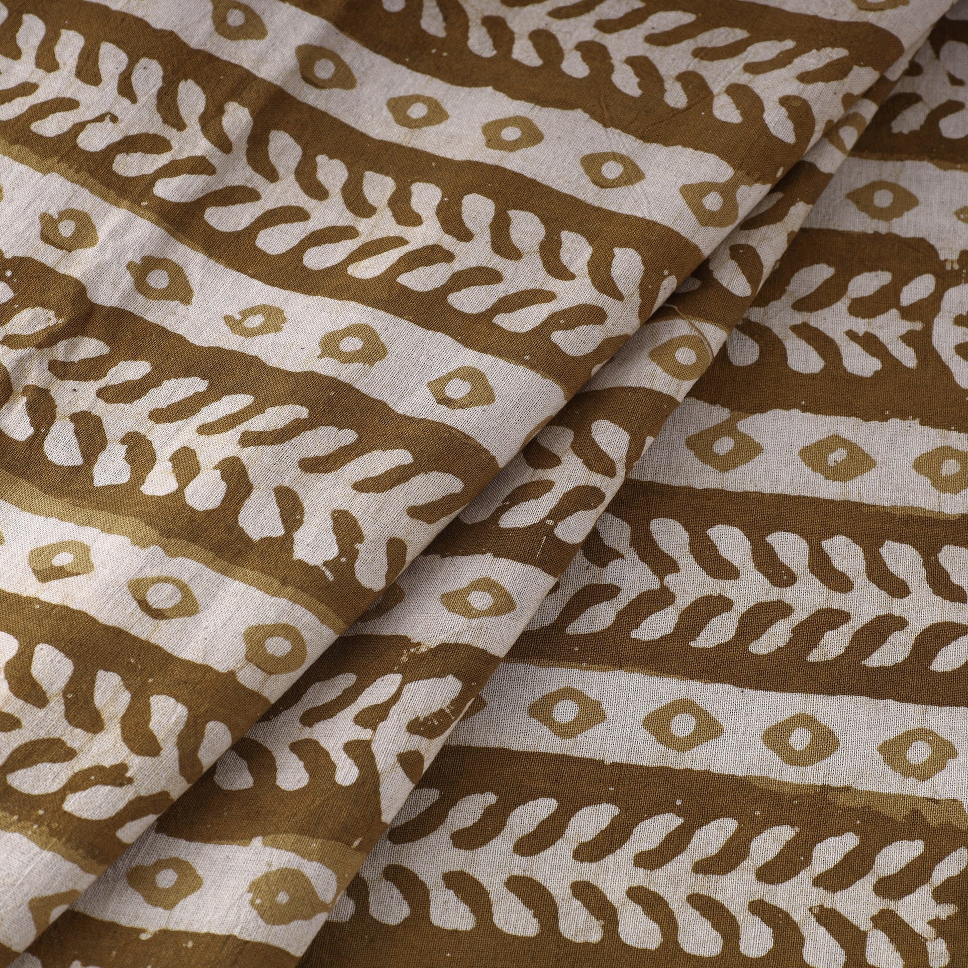 Brown - Pure Cotton Kutch Batik Print Fabric 63