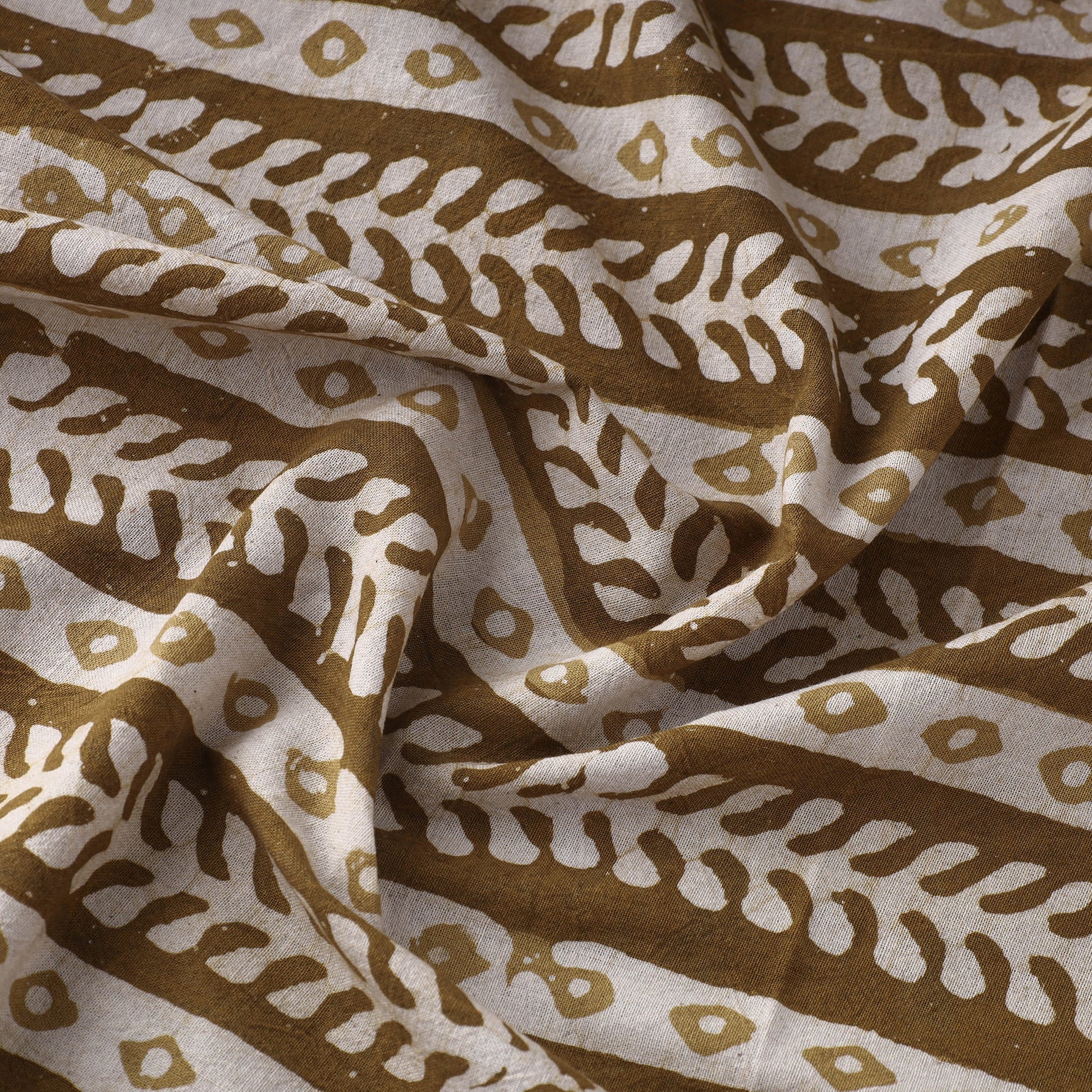 Brown - Pure Cotton Kutch Batik Print Fabric 63