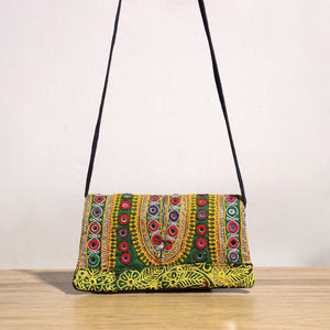 Blue - Banjara Vintage Embroidery Mirror & Coin Work Sling Bag