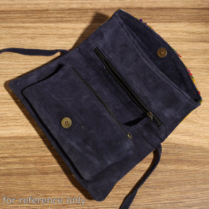 Blue - Banjara Vintage Embroidery Mirror & Coin Work Sling Bag