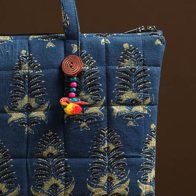 Blue - Handcrafted Quilted Cotton Hand Bag 09