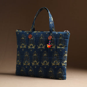 Blue - Handcrafted Quilted Cotton Hand Bag 09