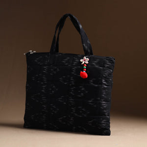 Black - Handcrafted Quilted Cotton Hand Bag 12