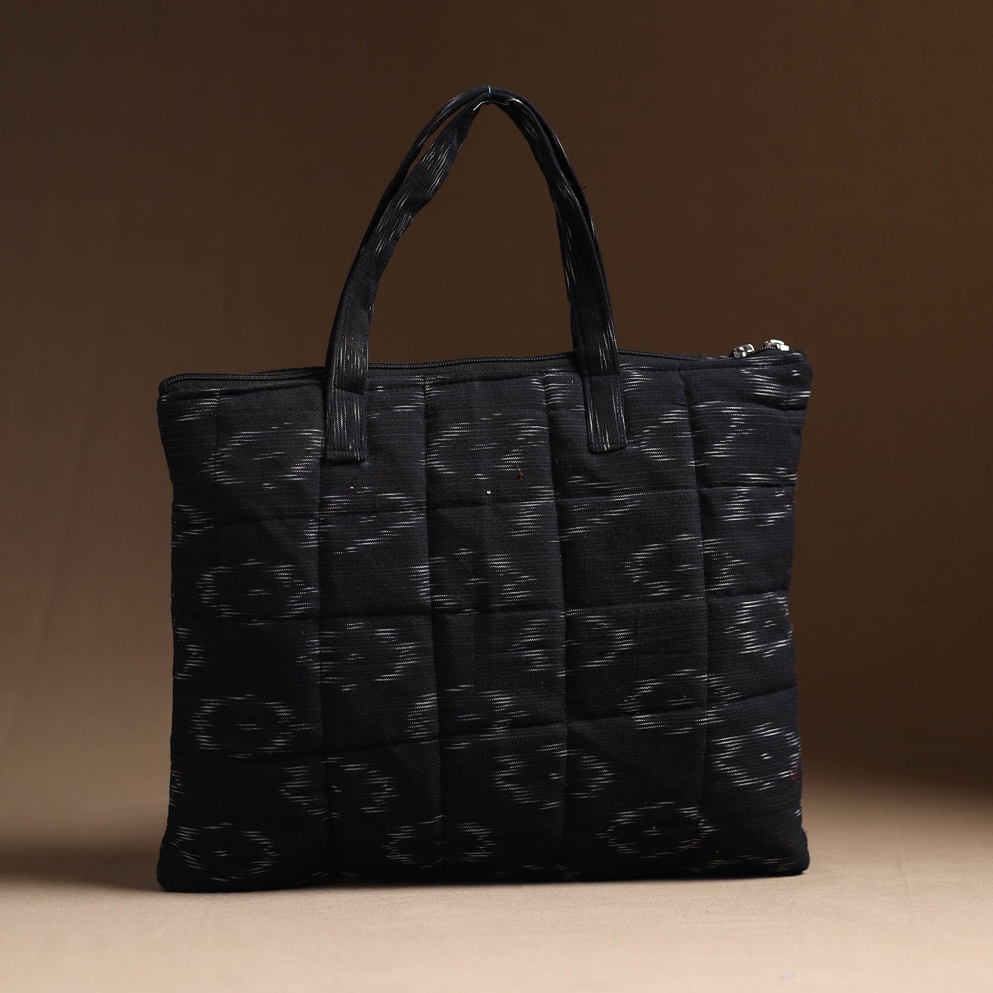 Black - Handcrafted Quilted Cotton Hand Bag 12