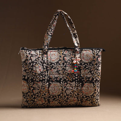 Black - Handcrafted Quilted Cotton Hand Bag 13