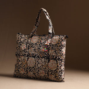 Black - Handcrafted Quilted Cotton Hand Bag 13
