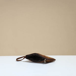 Brown - Kashmiri Crewel Hand Embroidery Velvet Coin Purse 01