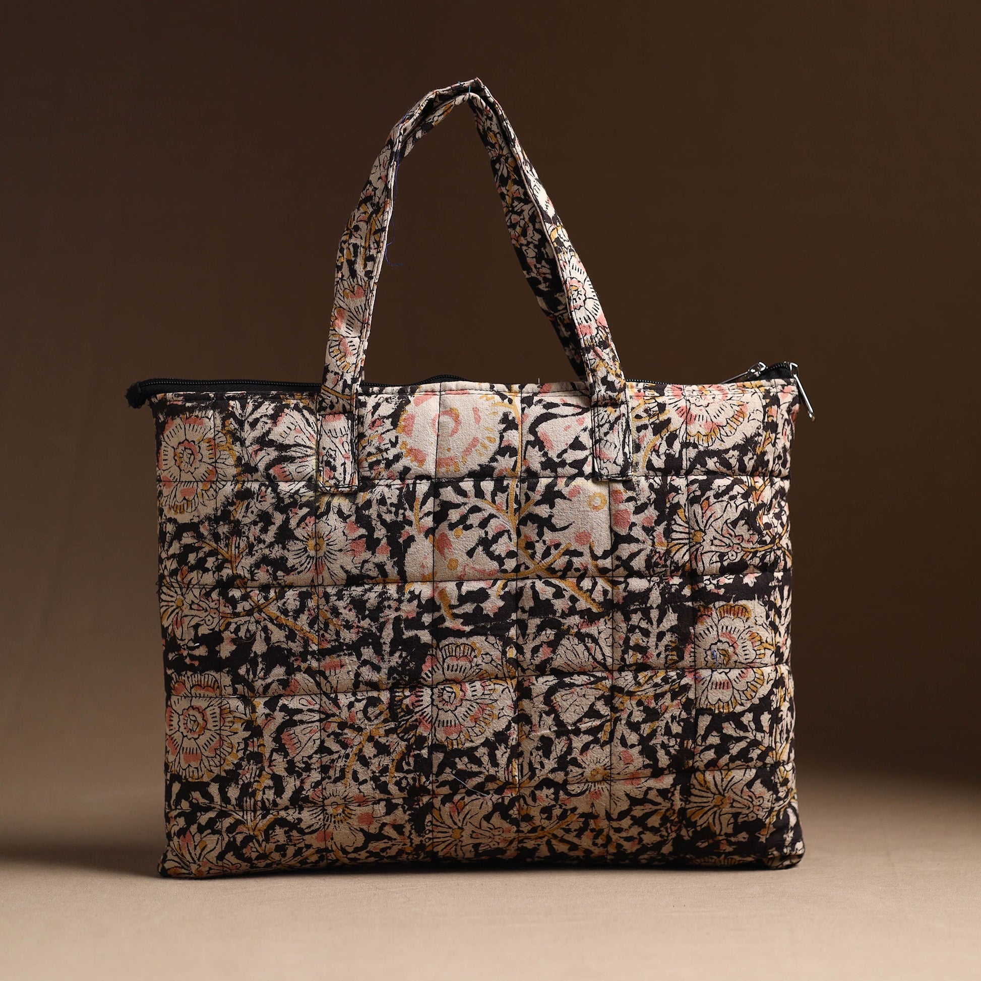Black - Handcrafted Quilted Cotton Hand Bag 13
