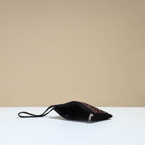 Black - Kashmiri Crewel Hand Embroidery Velvet Coin Purse 03