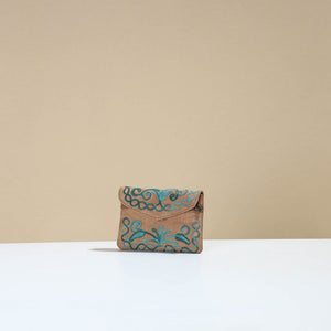 Brown - Kashmiri Crewel Hand Embroidery Velvet Coin Purse 08