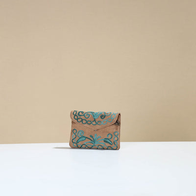 Brown - Kashmiri Crewel Hand Embroidery Velvet Coin Purse 08