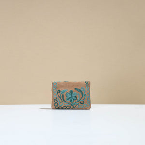 Brown - Kashmiri Crewel Hand Embroidery Velvet Coin Purse 08