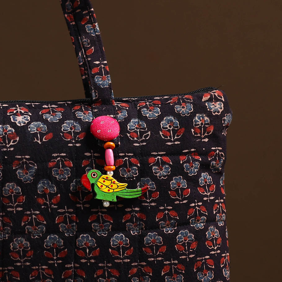 Black - Handcrafted Quilted Cotton Hand Bag 17
