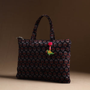 Black - Handcrafted Quilted Cotton Hand Bag 17