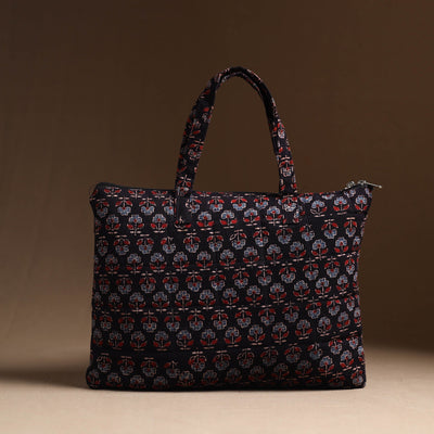 Black - Handcrafted Quilted Cotton Hand Bag 17