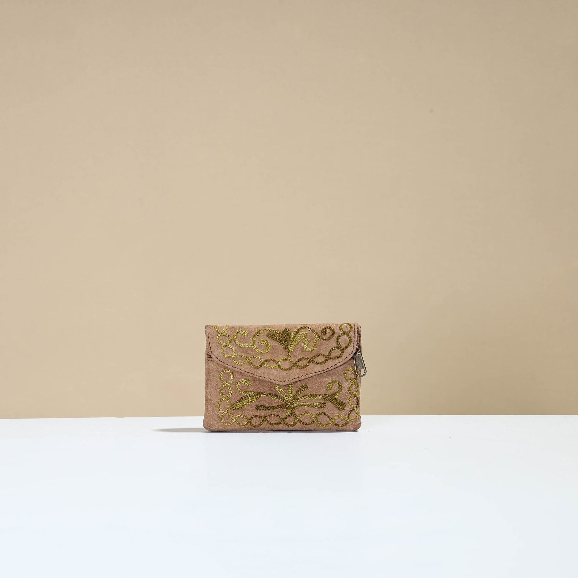 Brown - Kashmiri Crewel Hand Embroidery Velvet Coin Purse 10