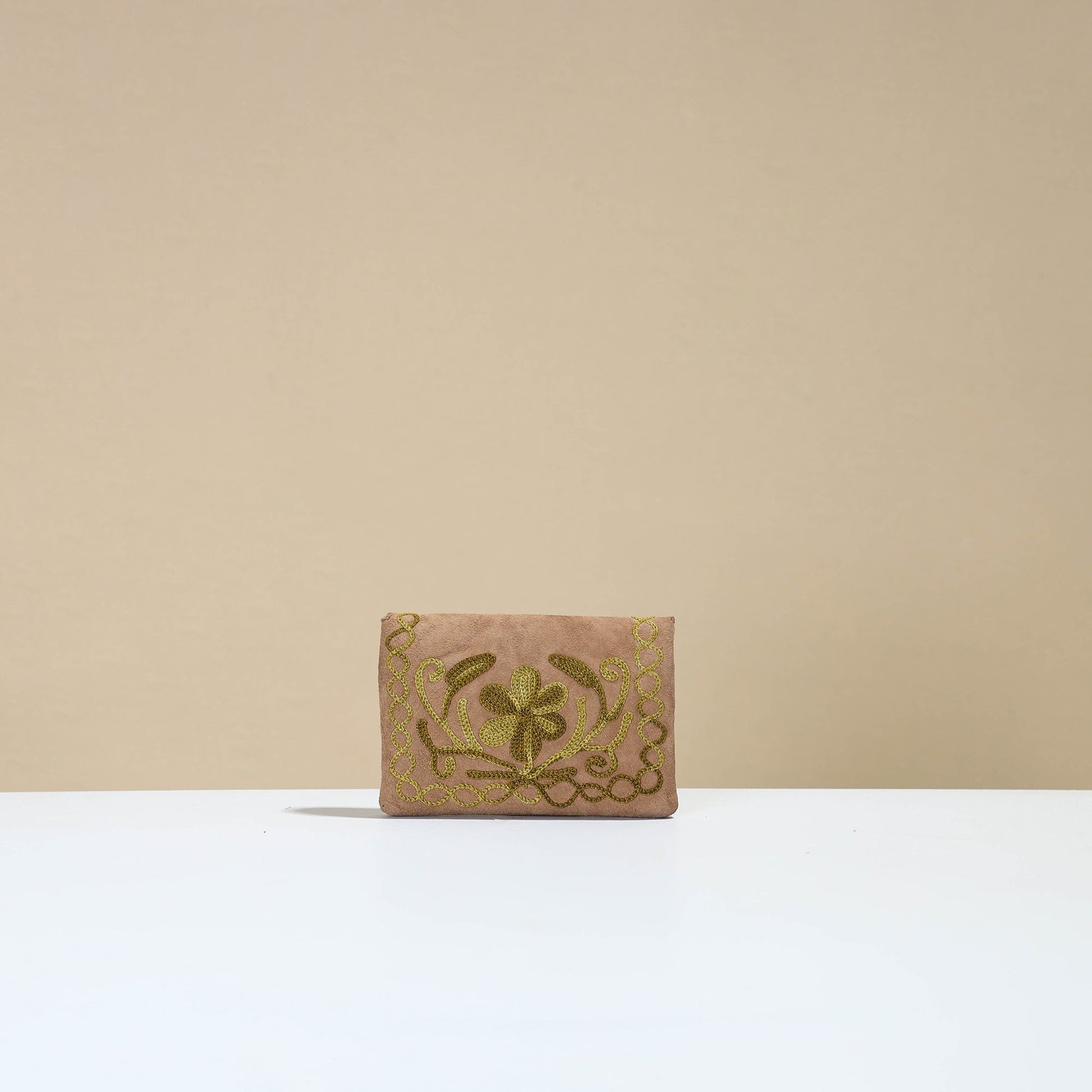 Brown - Kashmiri Crewel Hand Embroidery Velvet Coin Purse 10