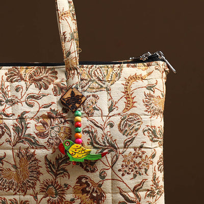 Beige - Handcrafted Quilted Cotton Hand Bag 22