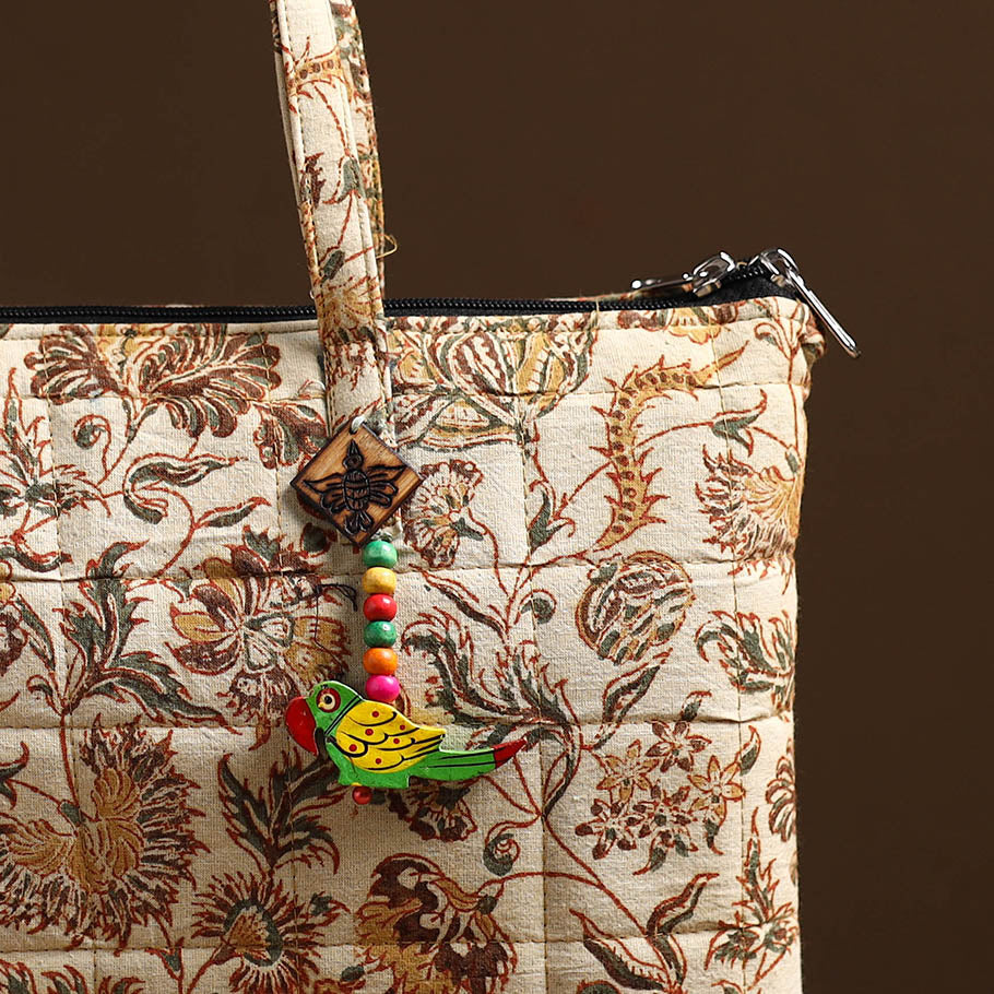 Beige - Handcrafted Quilted Cotton Hand Bag 22