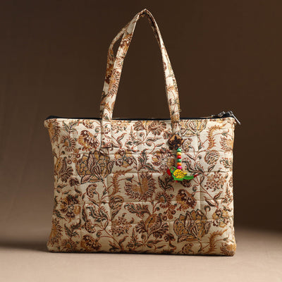Beige - Handcrafted Quilted Cotton Hand Bag 22
