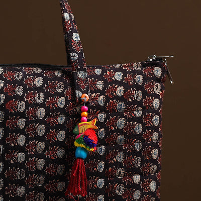 Black - Handcrafted Quilted Cotton Hand Bag 23