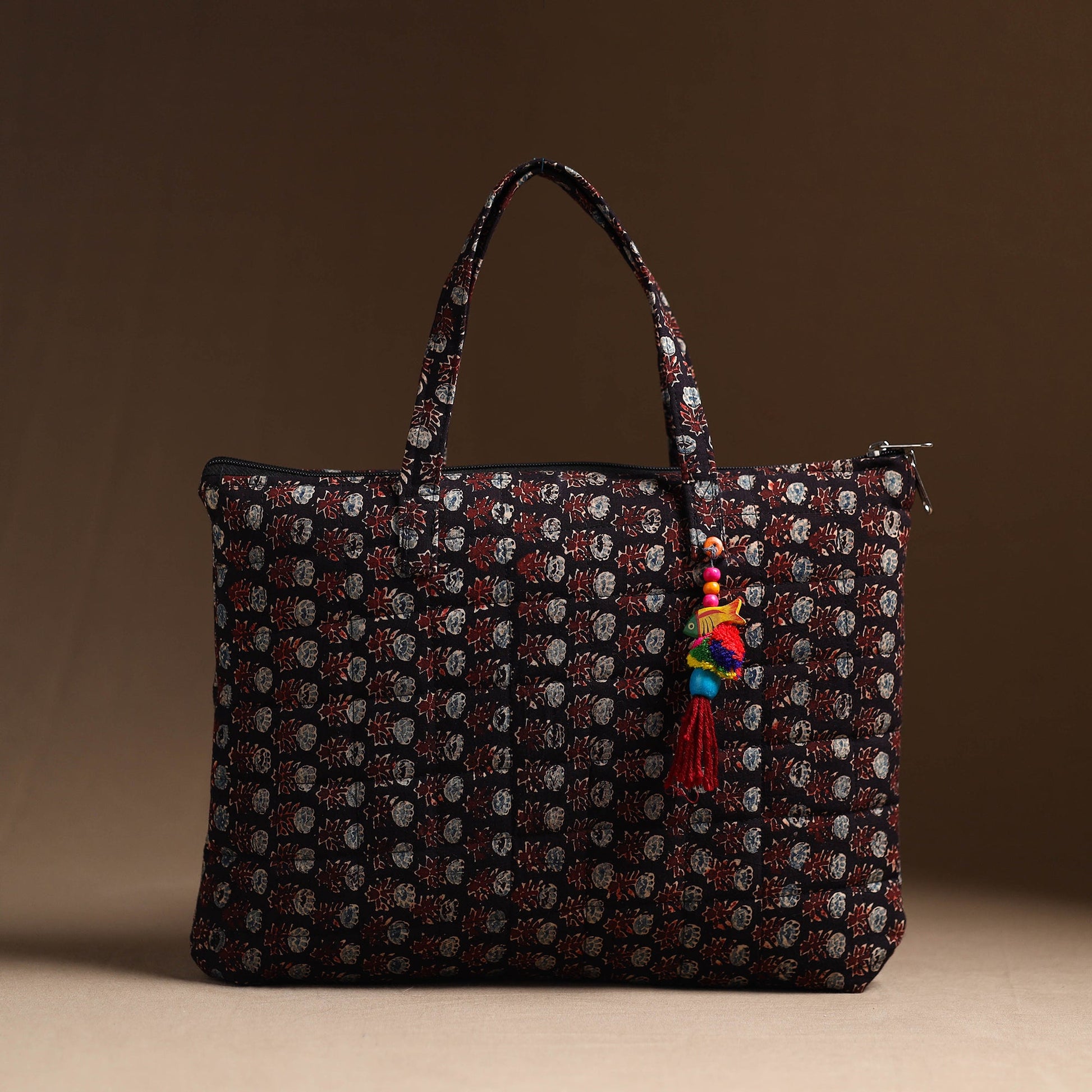 Black - Handcrafted Quilted Cotton Hand Bag 23