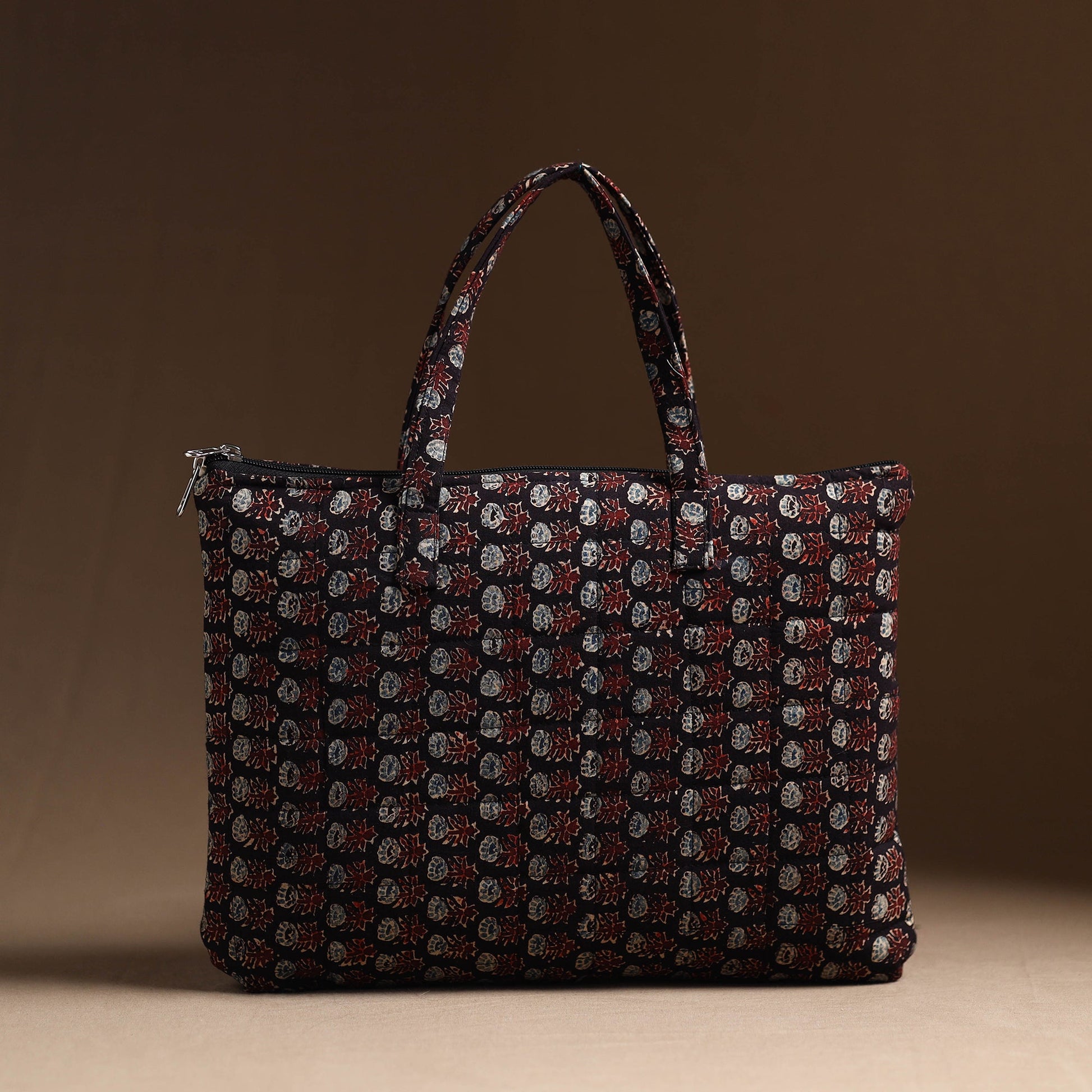 Black - Handcrafted Quilted Cotton Hand Bag 23