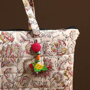 Beige - Handcrafted Quilted Cotton Hand Bag 24