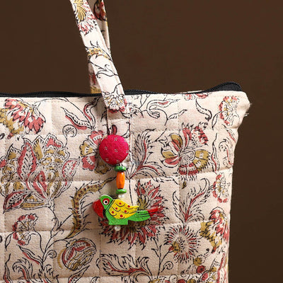 Beige - Handcrafted Quilted Cotton Hand Bag 24