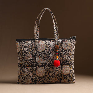 Black - Handcrafted Quilted Cotton Hand Bag 25
