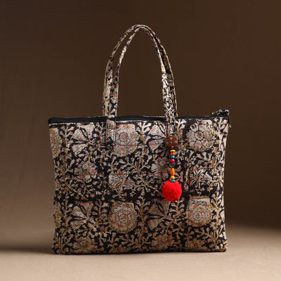 Black - Handcrafted Quilted Cotton Hand Bag 25