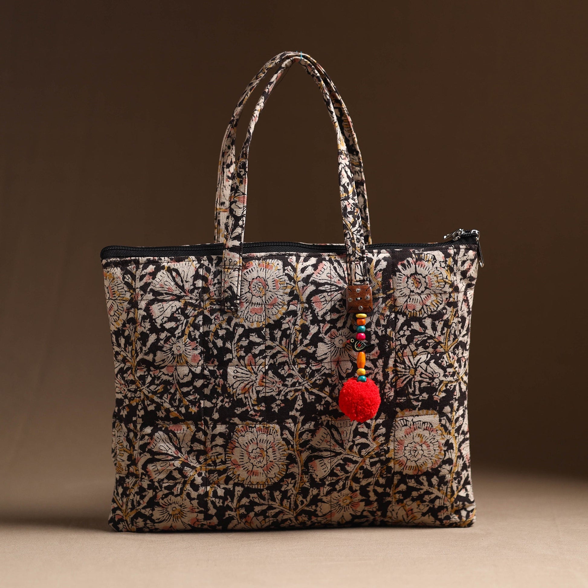 Black - Handcrafted Quilted Cotton Hand Bag 25