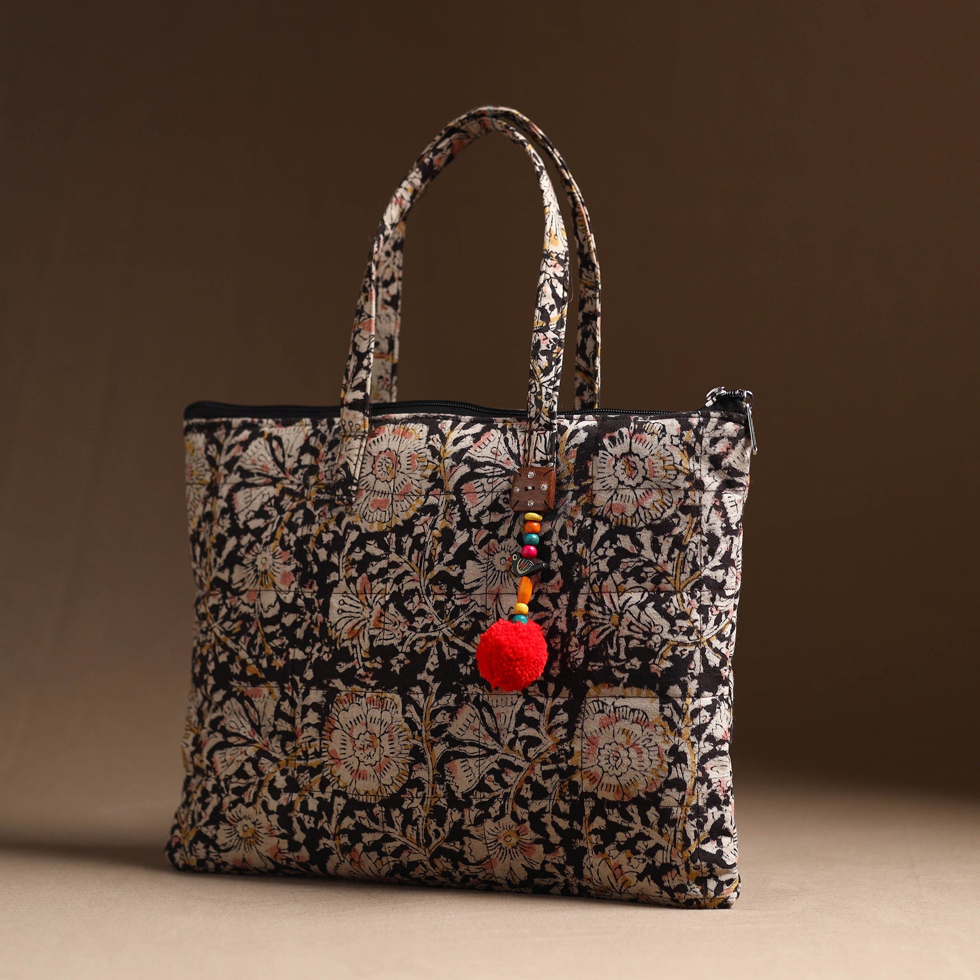 Black - Handcrafted Quilted Cotton Hand Bag 25