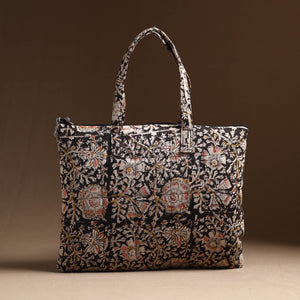 Black - Handcrafted Quilted Cotton Hand Bag 25