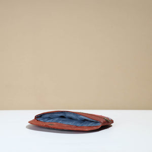 Brown - Kashmiri Crewel Hand Embroidery Leather Clutch 21