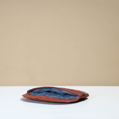 Brown - Kashmiri Crewel Hand Embroidery Leather Clutch 21