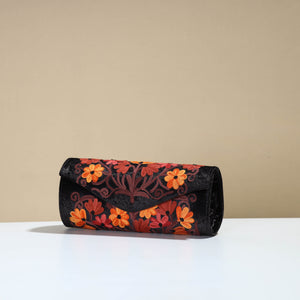 Black - Kashmiri Crewel Hand Embroidery Velvet Clutch 24